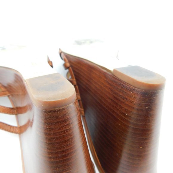 COLE HAAN Natural Brown Wedge Slide Sandals 8 - Picture 8 of 8